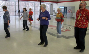 Late in the afternoon session, Bernadette McNeil did a line dance so dancers could relax and just have fun!