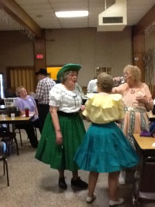 Ardus Vining, Barbara Felker, and Jean Larson getting ready for the fun!