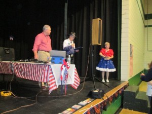 Jerry Story, Don Hanson, and Westonka Whirlers' queen Debbie Quant. 