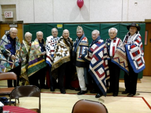 Afternoon Squares veterans received quilts!