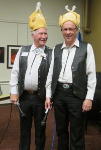 Two "processed" turkeys called the dance:  Lanny and Tom!