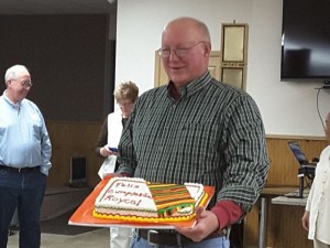 The president noted it was Royce's birthday, so she made him a "Feliz cumpleanos" birthday cake.