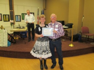 Mary and LeRoy received their 2d Traveler award.
