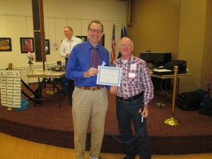 Charley received a certificate for starting Valley Stars.