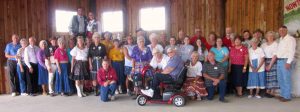 Dancers with Caller Abe Maier (some had departed before the picture was taken).