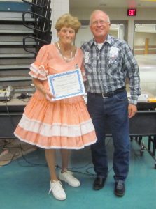 Margarete Rinde recieved her "Live Lively - Septugenarian" award.