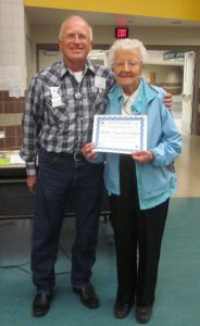 Ruth Van De Venter received her "Live Lively - Nonagenarian" award.