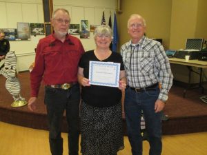 Dave and Andy Flint received the Koronis Nite Owls "35th Anniversary" certificate.