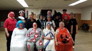 Lots of fun costumes at the Halloween dance.